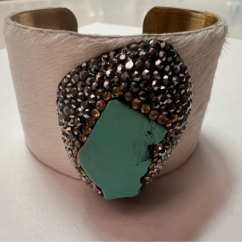 Chic Turquoise and Gold Statement Bracelet